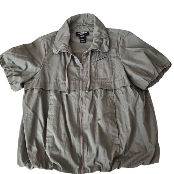 Canyon River Blues Womens Front Zip Lightweight Short Sleeve Jacket Khaki Medium - Picture 4 of 11